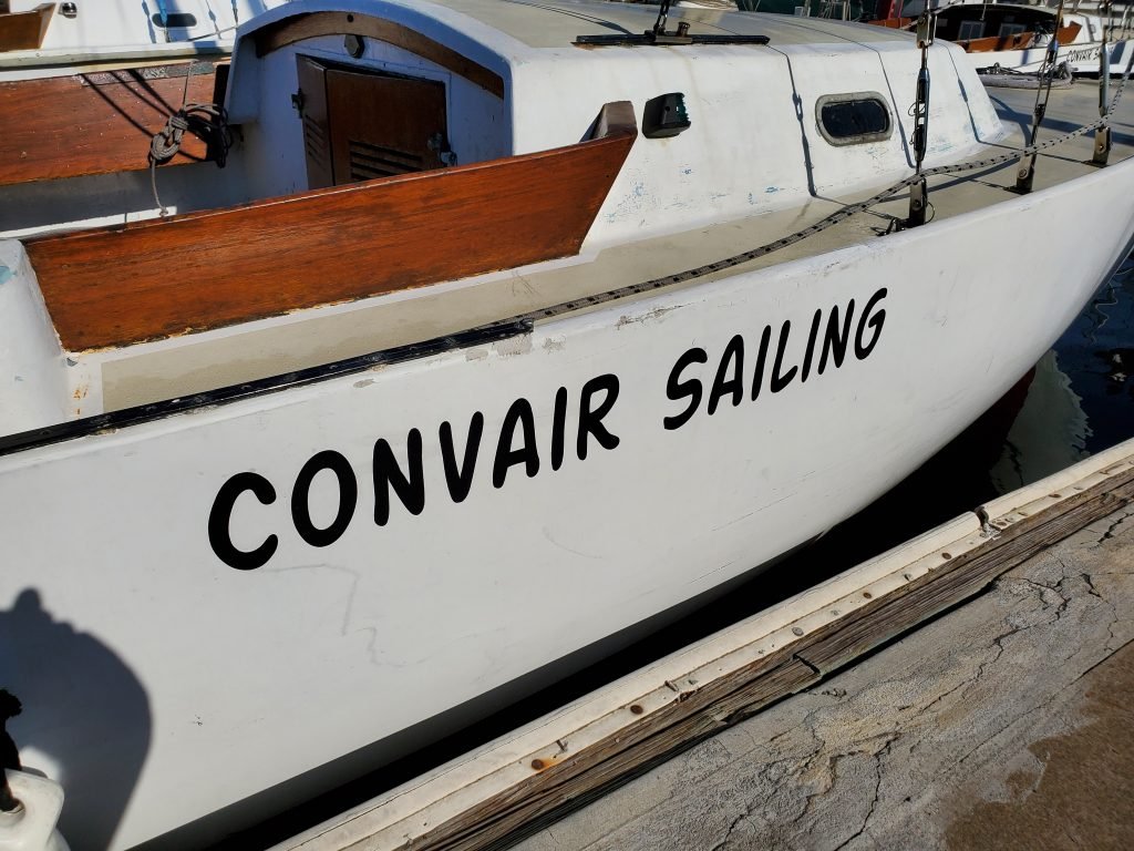 Convair Sailing decals on sailboats